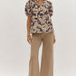 *Floral Print V-Neck Top