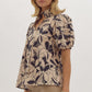 *Floral Print V-Neck Top