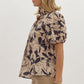 *Floral Print V-Neck Top