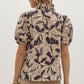 *Floral Print V-Neck Top