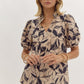 *Floral Print V-Neck Top