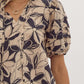 *Floral Print V-Neck Top