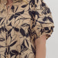 *Plus Size Floral Print V-Neck Top