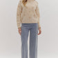 *Long Sleeve Turtle Neck Sweater - Cream