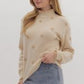 *Long Sleeve Turtle Neck Sweater - Cream