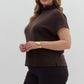 Solid knit mock neck pullover top