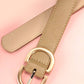 DOUBLE D BUCKLE FAUX LEATHER BELT - TAN