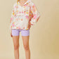 *Floral Print Hoodie Windbreaker