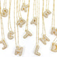 Initial Cz Balloon Bubble 18K Gold Necklace