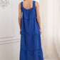Embroidered Lace Trim Tiered Maxi Dress - RD1321