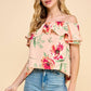 Floral Printed Off Shoulder Top - Peach