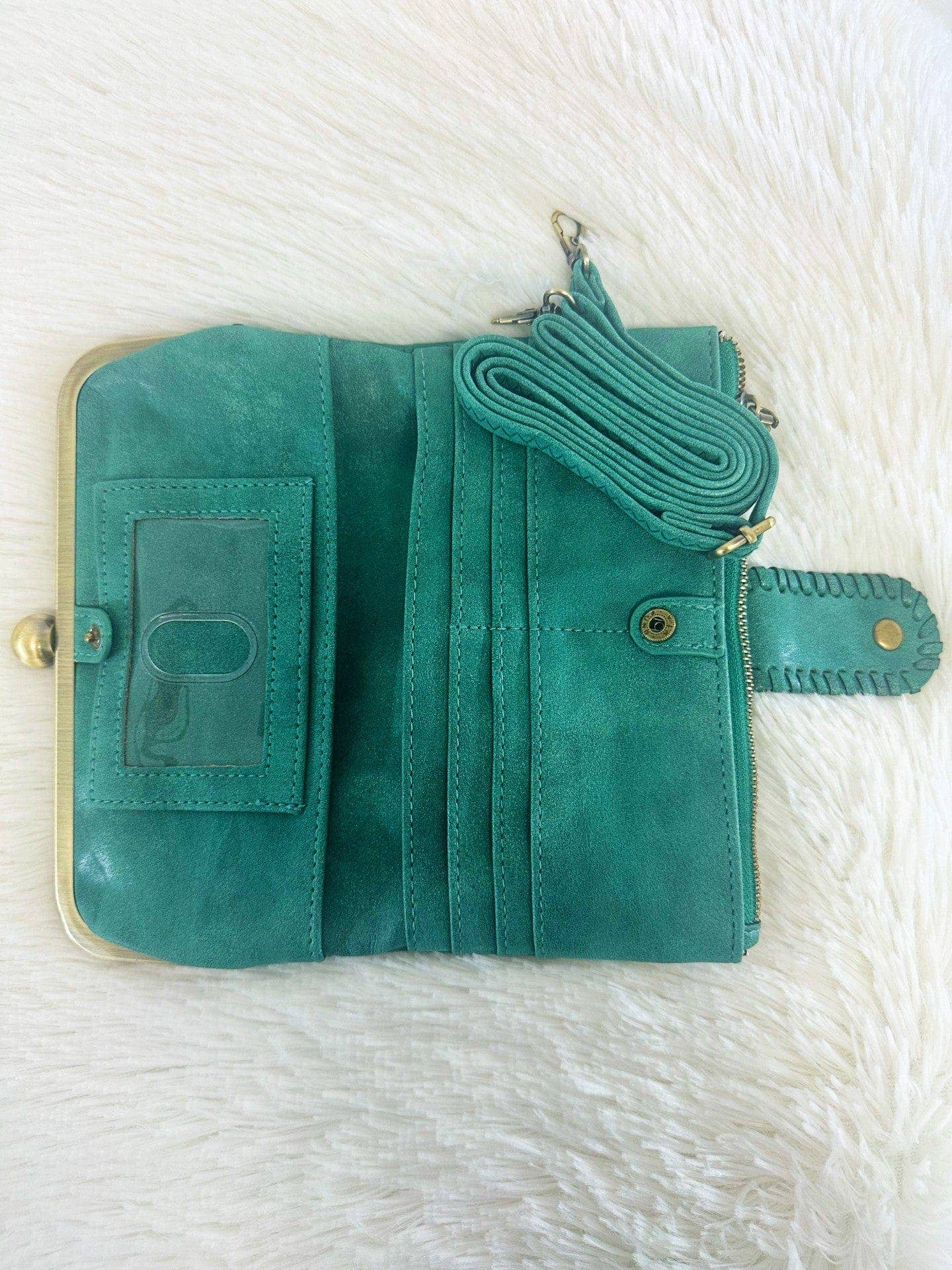 BP207 Grace Crossbody Clutch Wallet - Pearl Emerald