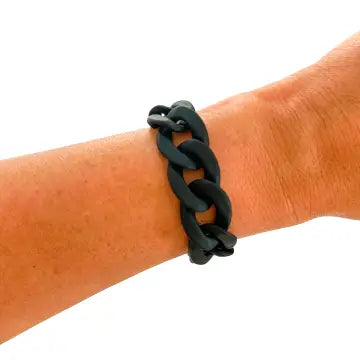 CHUNKY ACRYLIC CHAIN LINK BRACELET - BLACK