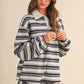 STRIPE OVERSIZED RUGBY SWEATSHIRT AND SHORTS