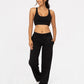 Cotton Blend Sweat Pants - BLACK