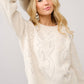 Western Boots Stitch Pattern Crew Neck Sweater