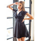 KORI WRAP MINI DRESS - BLACK