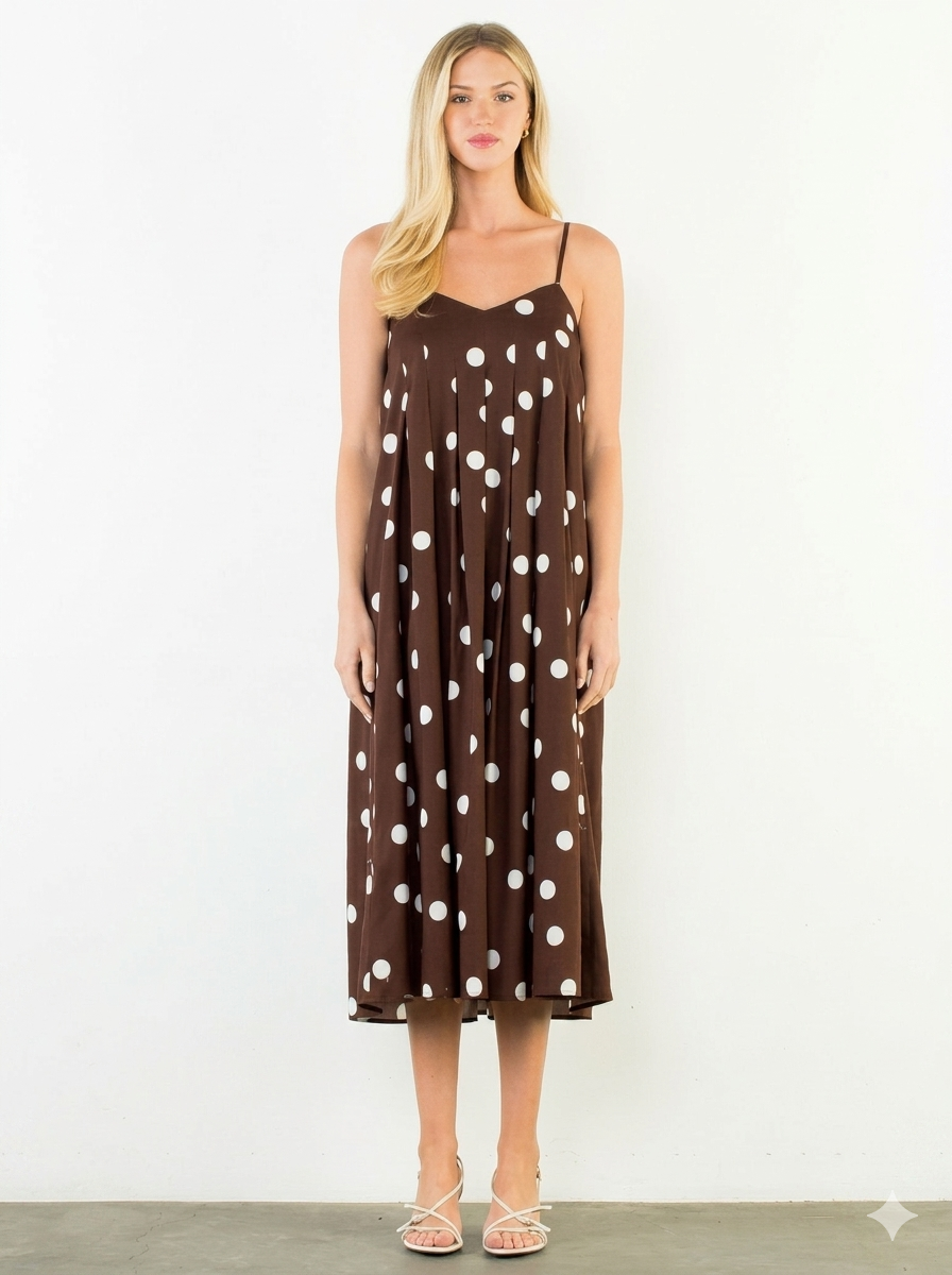 Thin Strap Polka Dot Dress