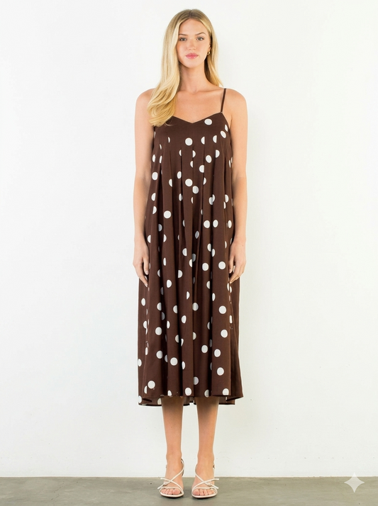 Thin Strap Polka Dot Dress