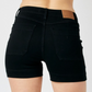 JUDY BLUE HIGH WAISTED BUTTON FLY TROUSE SHORTS - BLACK