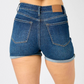 JUDY BLUE - HIGH WAIST TUMMY CONTROL DENIM SHORTS - DARK