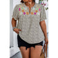 *Plus Size Floral Print V Neck Loose Fit Top