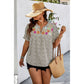*Plus Size Floral Print V Neck Loose Fit Top