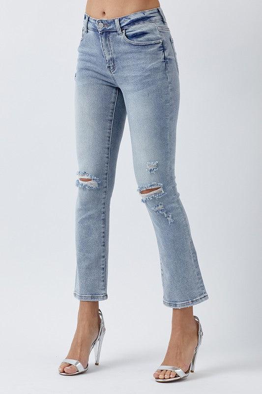 RISEN - HIGH RISE CROP FLARE JEANS