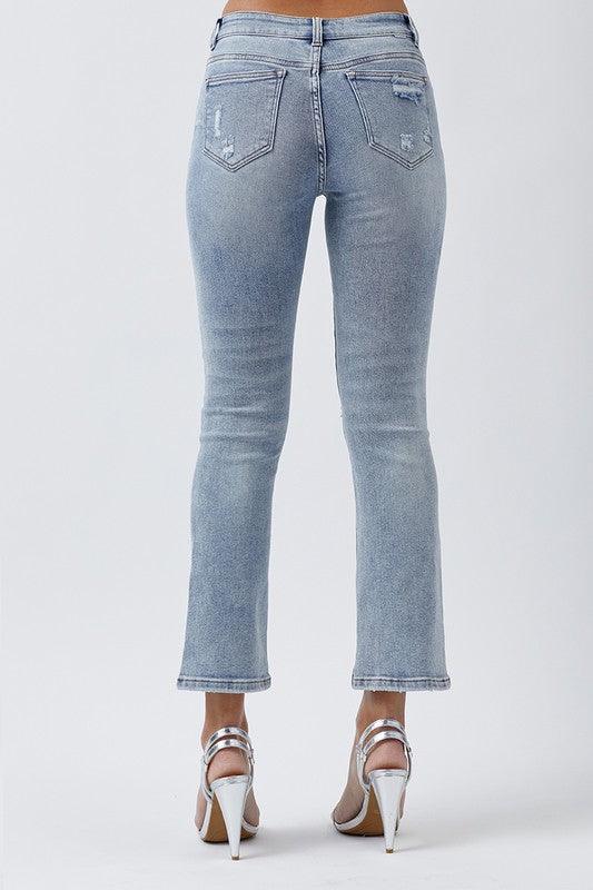 RISEN - HIGH RISE CROP FLARE JEANS