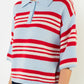THML Striped Collared Sweater Top