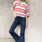 THML Striped Collared Sweater Top