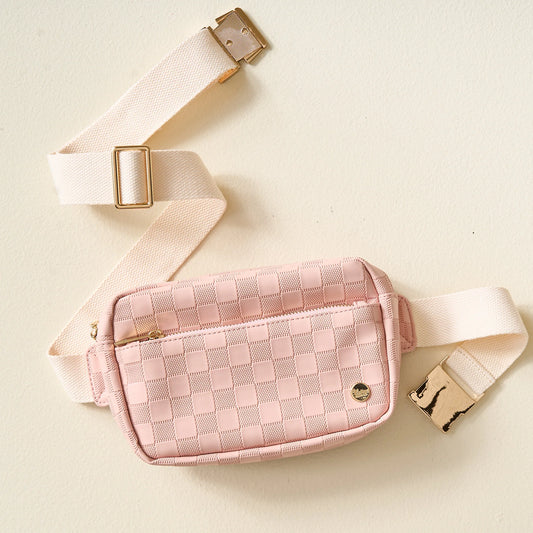 Urban Check Belt Bag - Blush