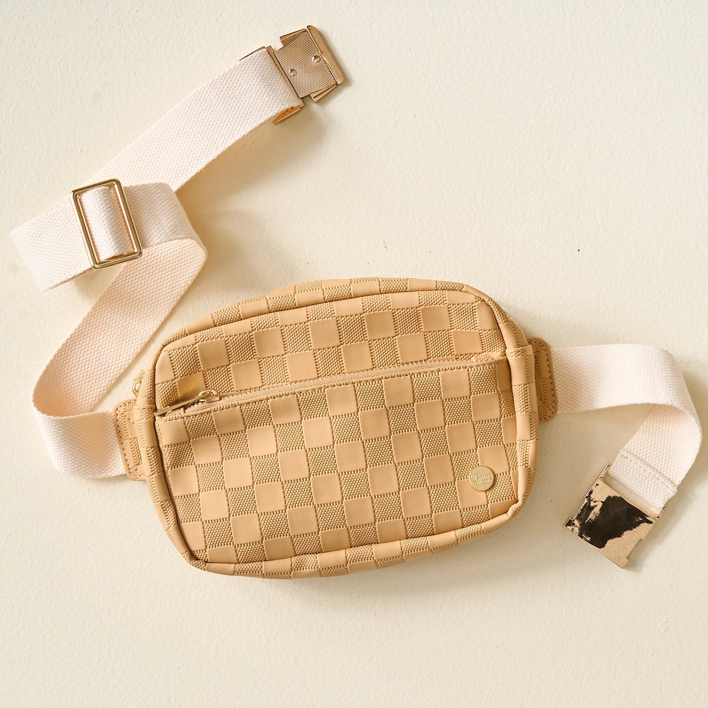 Urban Check Belt Bag - Tan