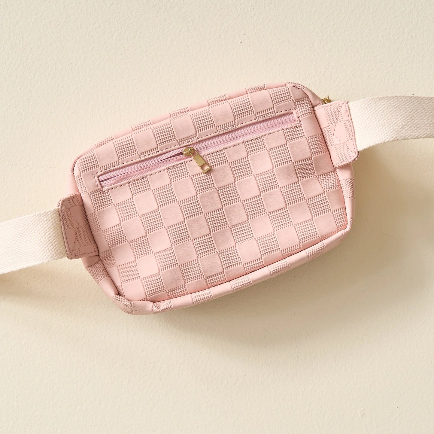 Urban Check Belt Bag - Blush