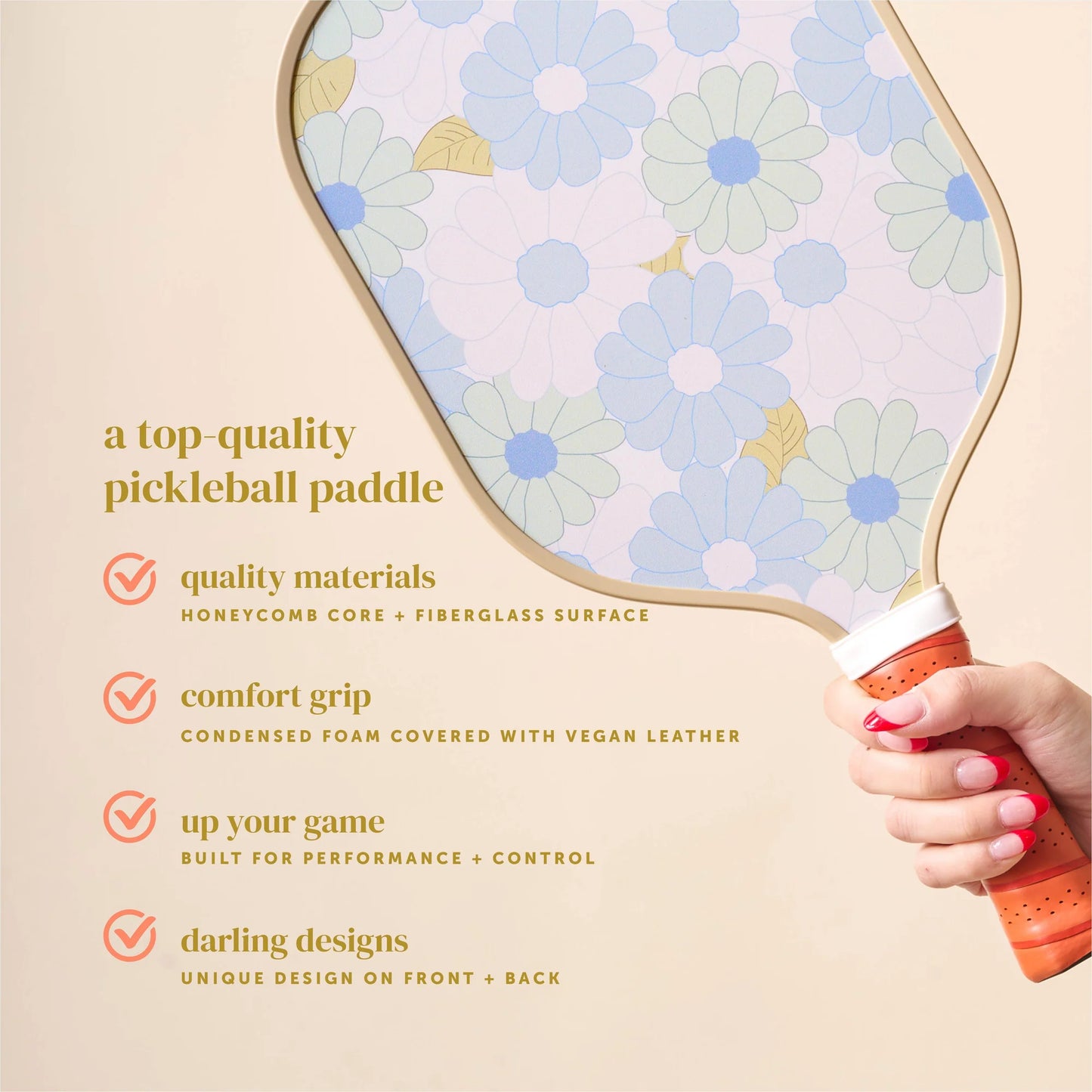 Pickleball Paddle -  Daisy Craze Aqua