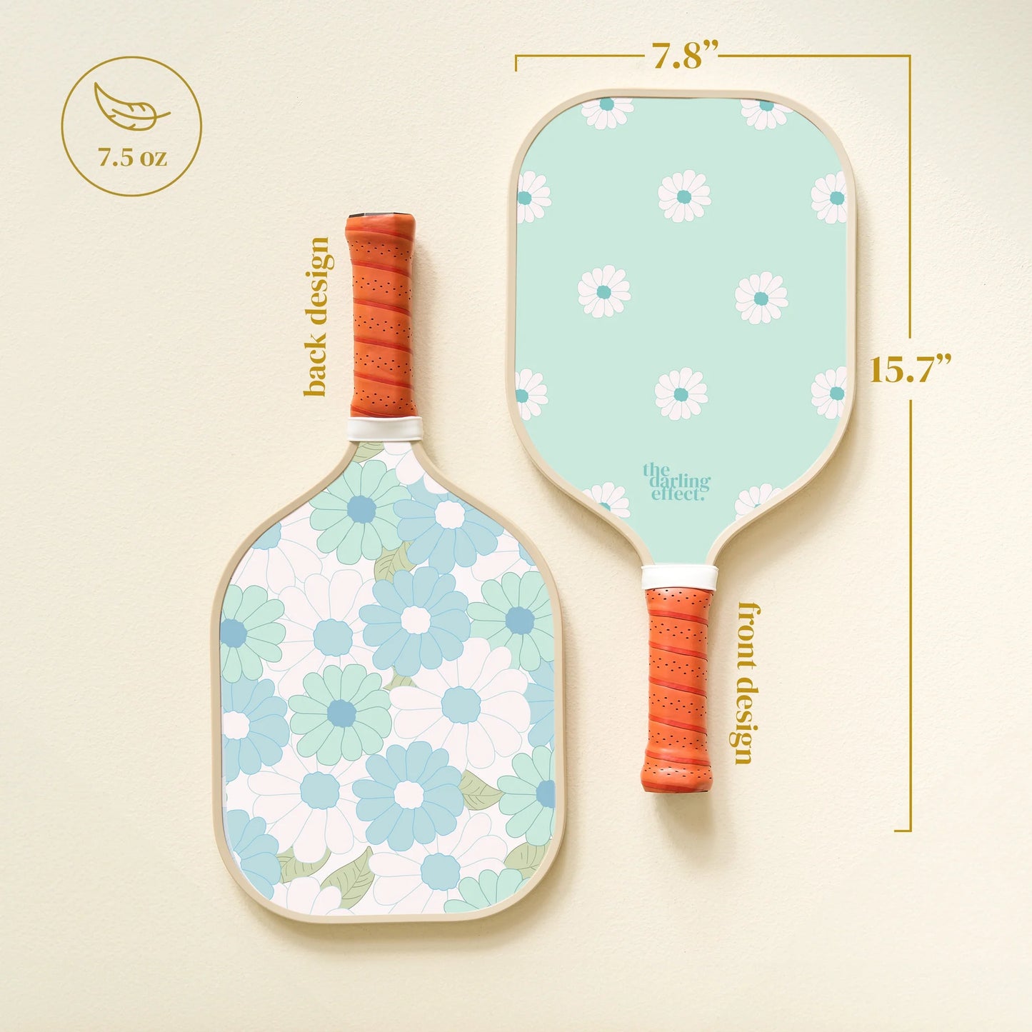 Pickleball Paddle -  Daisy Craze Aqua