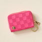 Check Zip Around Wallet - Hot Pink